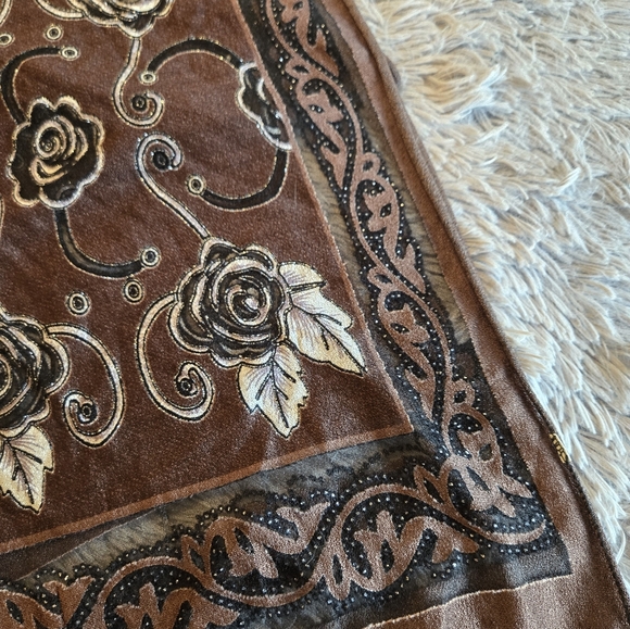 Brown and Black Long Scarf - Picture 6 of 11